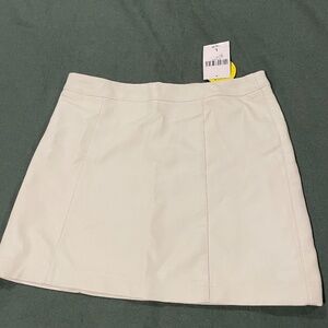 White Fake Leather Skirt